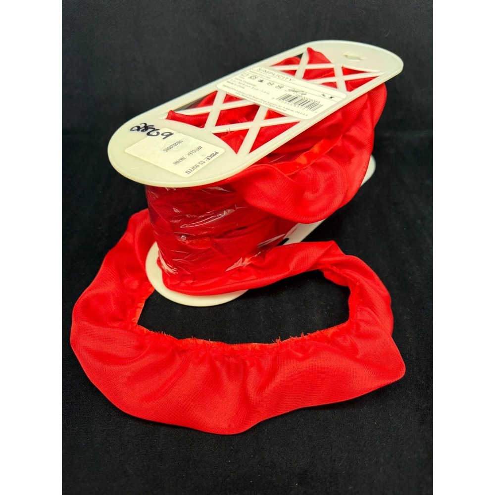 Simplicity Red Trim Ribbon Puff Closed Loop Trim Poof New Spool 2" x 8 Yards